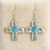 Vintage Bold Turquoise Cross Jewelry Set