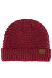 C.C Solid Boucle Yarn Beanie Hat with Cuff