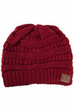 C.C Women's Ribbed Knit Solid Color Beanie