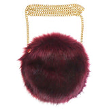 Faux Fur Round Crossbody Bag