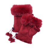 Faux Fur Trim Fingerless Gloves