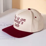 Put It On Santas Tap Message Embroidered Five Panel Canvas Snapback Baseball Cap