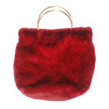 Solid Faux Fur Tote Crossbody Bag