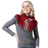 Stripe Knit Tube Scarf With Tassel