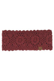 C.C Flower Pattern Crocheted Solid Headwrap