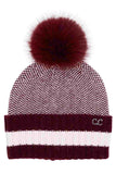 C.C Two Tone Angora Stripe Point Cuff Beanie