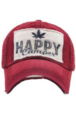 HAPPY CAMPER Leaf Baseball Cap