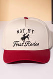 NOT MY FIRST RODEO Embroidered Letter Two Tone Trucker Cap