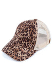 C.C LEOPARD PONYTAIL BASEBALL CAP
