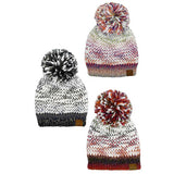 C.C Multi Color Yarn Pom Pom Beanie