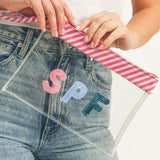 SPF Sequin Message Wristlet Transparent Clutch Bag
