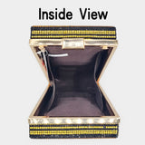 Bling Dollar Sign Chocolate Vertical Clutch Bag