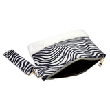 Zebra Animal Print Fur Clutch Bag
