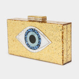 Glittered Evil Eye Clutch Crossbody Bag