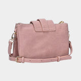 Belt Buckle Pointed Wristlet Clutch / Crossbody Bag