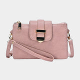 Belt Buckle Pointed Wristlet Clutch / Crossbody Bag