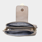 Belt Buckle Pointed Wristlet Clutch / Crossbody Bag