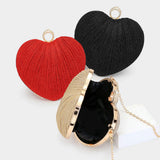 Sparkle Fabric Heart Fold Clutch / Evening Bag / Crossbody Bag