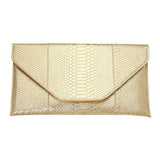 Snake Skin Patterned Envelope Clutch / Shoulder Bag