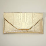 Snake Skin Patterned Envelope Clutch / Shoulder Bag