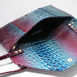 Snake Skin Patterned Envelope Clutch / Shoulder Bag
