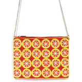 Seed Beaded Orange Clutch / Crossbody Bag