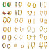 Color Zircon Earrings For Women 925 Sterling Silver Earrings Hoops Pendientes Plata Piercing Gold Jewelry