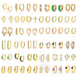 Color Zircon Earrings For Women 925 Sterling Silver Earrings Hoops Pendientes Plata Piercing Gold Jewelry