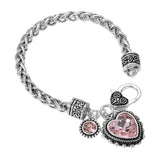 Heart Stone Charm Bracelet