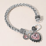 Heart Stone Charm Bracelet
