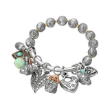 Boho Heart Decorative Beads Charm Beaded Stretch Bracelet