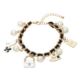 Fashion Pearl Charm Station Bracelet