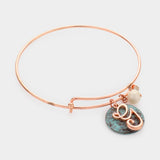 -G- Initial Monogram Pearl Charm Bracelet