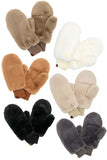 C.C Women's Faux Fur Pop Top Mittens Gloves Shepherd Lining
