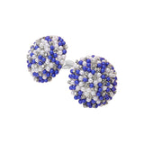 Beaded Pearl Rhinestone Embellished Dome Clip On Earrings