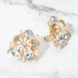 Bold Floral Evening Clip On Earrings