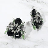 Bold Floral Evening Clip On Earrings