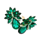 Teardrop Stone Accented Clip on Evening Earrings