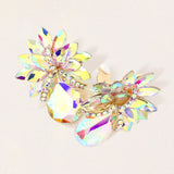 Teardrop Stone Accented Clip on Evening Earrings