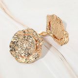 Textured Metal Round Clip On Earrings