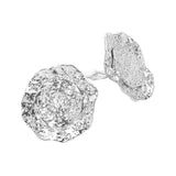 Textured Metal Round Clip On Earrings