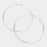 3.2 Inch Clip On Hoop Earrings