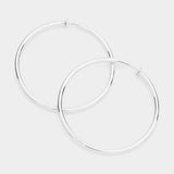 2.4 Inch Clip On Hoop Earrings