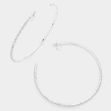 4 inch Rhinestone Hoop Clip on Earrings