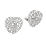 Rhinestone Embellished Heart Clip On Earrings