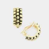 Women's Bubble Textured Half Hoop Clip on Earrings