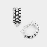 Women's Bubble Textured Half Hoop Clip on Earrings