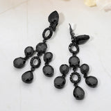 Faceted Chandelier Statement Evening Clip On Earrings