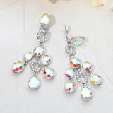 Faceted Chandelier Statement Evening Clip On Earrings