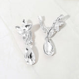 Marquise Stone Cluster Floral Teardrop Link Evening Clip On Earrings